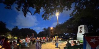 Freedom for Cuba Candlelight Vigil Held on Curtiss Parkway Freedom for Cuba Candlelight Vigil on Curtiss Parkway in Miami Springs