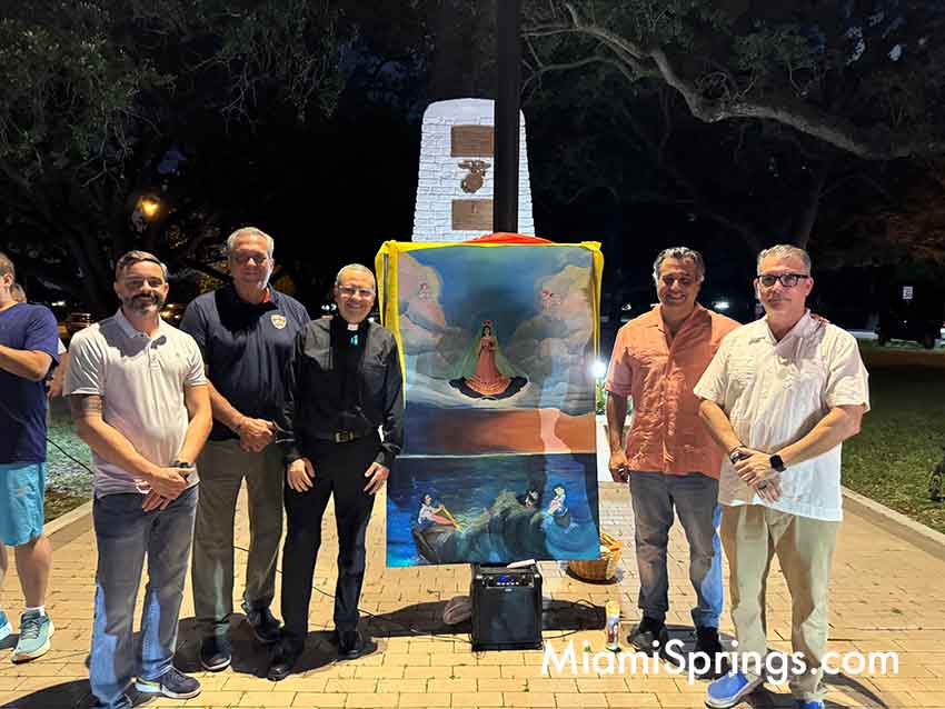 Freedom for Cuba Candlelight Vigil on Curtiss Parkway in Miami Springs