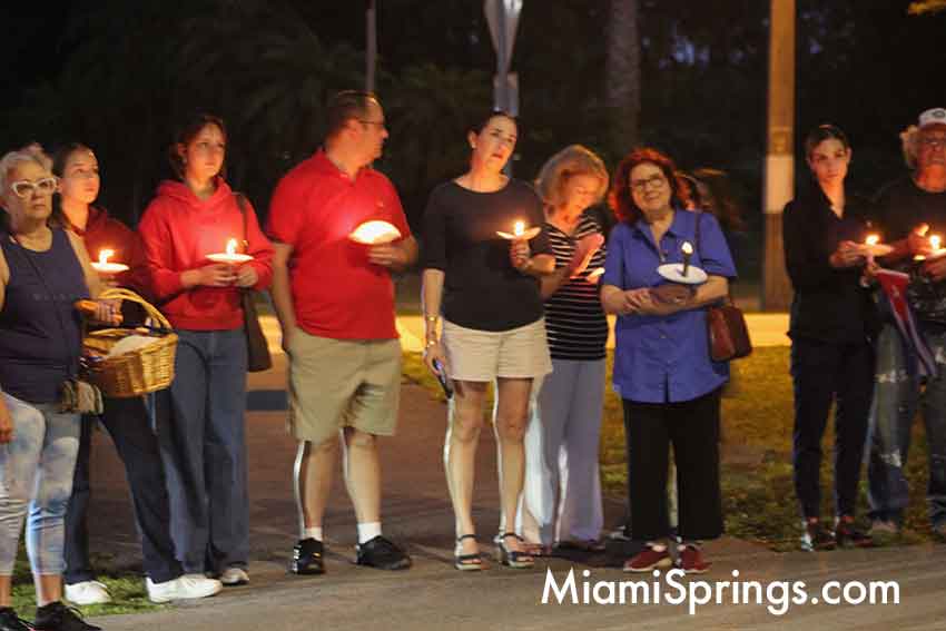 Freedom for Cuba Candlelight Vigil on Curtiss Parkway in Miami Springs