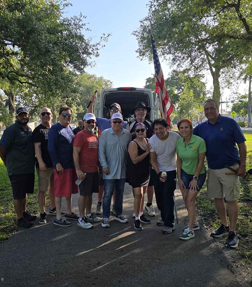 Rotary Club Decorating Curtiss Parkway with American Flag (Photo Credit:  Jorge Santin)