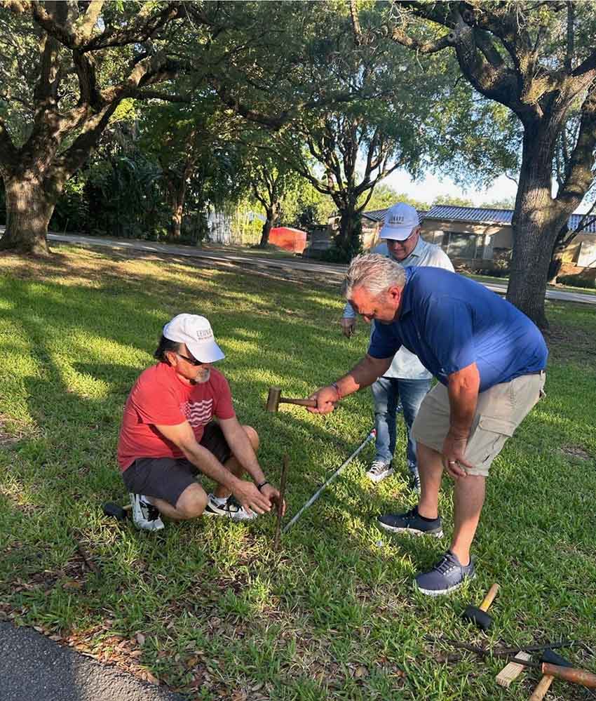 Rotary Club Decorating Curtiss Parkway with American Flag (Photo Credit:  Jorge Santin)