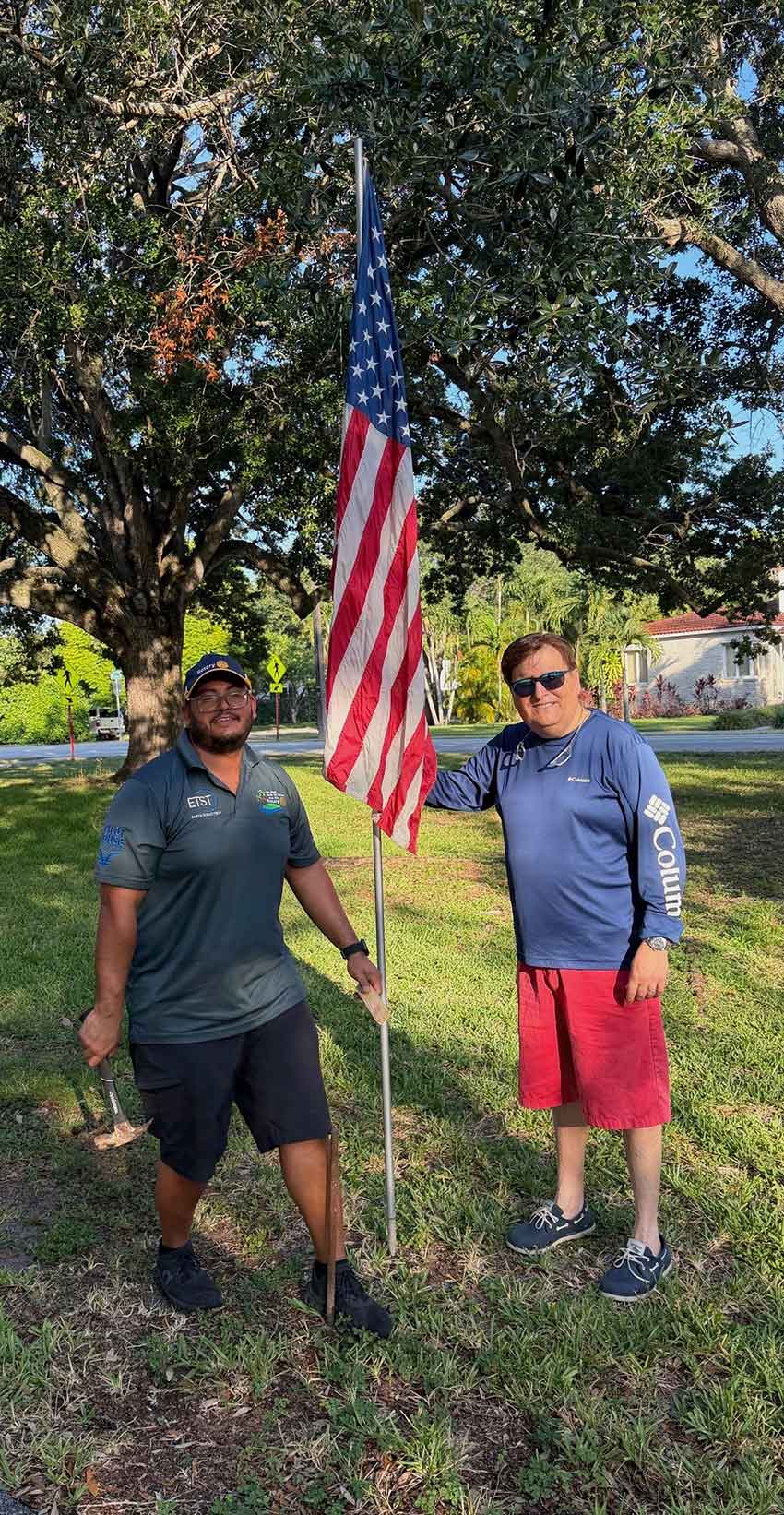 Rotary Club Decorating Curtiss Parkway with American Flag (Photo Credit:  Jorge Santin)