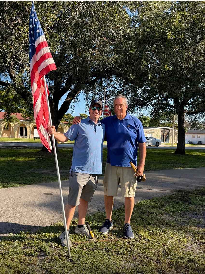 Rotary Club Decorating Curtiss Parkway with American Flag (Photo Credit:  Jorge Santin)