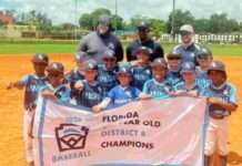 Miami Springs Little League 8-9 Kid Pitch Team Wins District 8 Banner