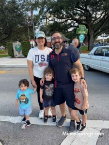 Leo Concepcion with his wife and 3 children at the Miami Springs Classic Car Show