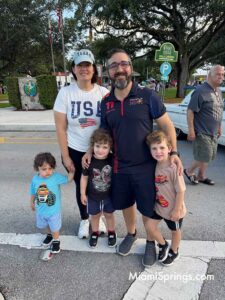 Leo Concepcion with his wife and 3 children at the Miami Springs Classic Car Show