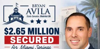 $2.65 Million Secured for Miami Springs by Senator Avila