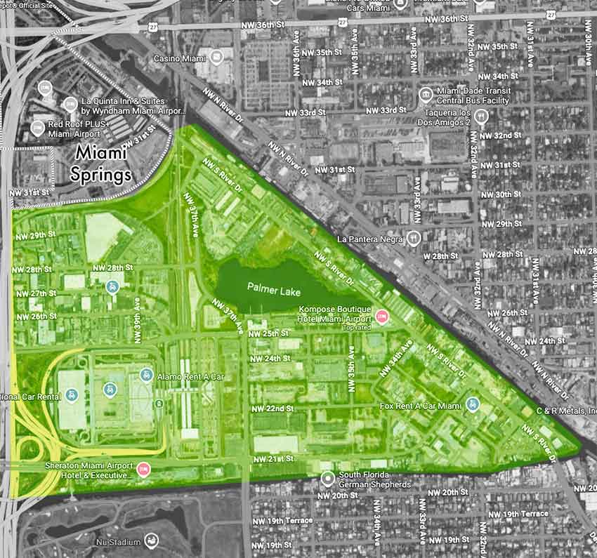 Unincorporated enclave adjacent and east of Miami Springs