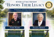 River Cities Rotary Dedicates Memorial Benches to Honor Tom Webb and Hazel Riser