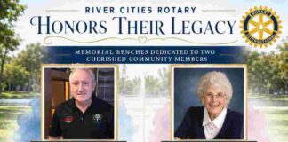 River Cities Rotary Dedicates Memorial Benches to Honor Tom Webb and Hazel Riser