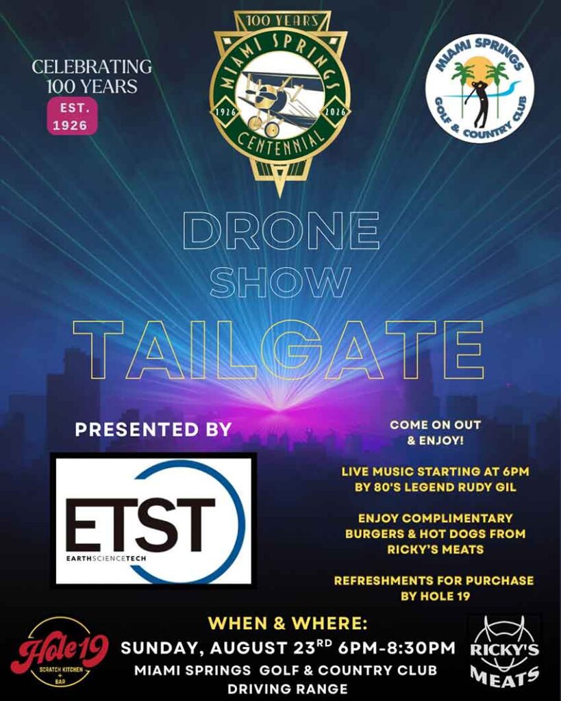 Drone Show Tailgate Party at Miami Springs Golf & Country Club Driving Range