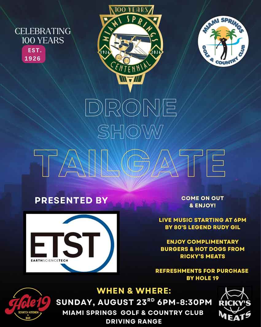 Drone Show Tailgate Party at Miami Springs Golf & Country Club Driving Range