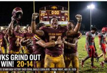 Miami Springs Golden Hawks Advance to 2-0 with Hard-Fought 20-14 Win Over Coral Gables