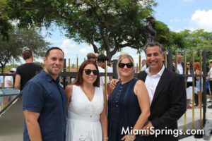 Florida State Senator Bryan Avila with his wife (left) and Miami Springs Councilman Orlando Lamas with his wife (right)