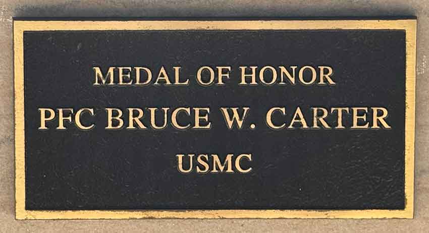 Medal of Honor Recipient PFC Bruce W. Carter USMC - Miami Springs War Memorial - MiamiSprings.com