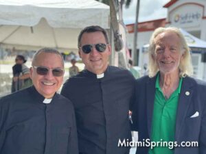 Father Matias Hualpa, Father Attila Frohlich, and former Councilman Bob Best