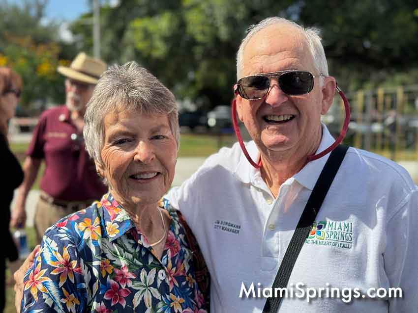 Former Miami Springs City Manager Jim Borgman with his wife