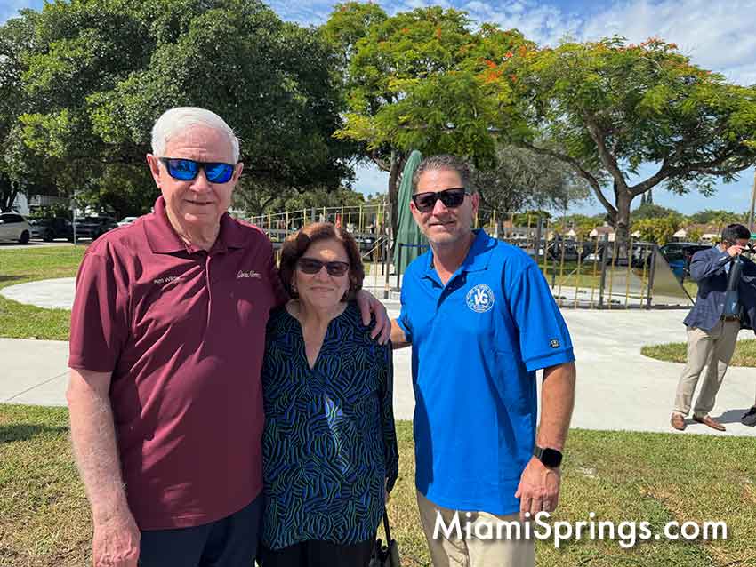 Miami Springs Historian Ken Wilde with his wife and VG Mayor Spencer Deno