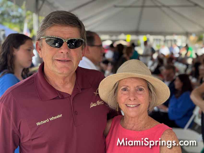 Former Miami Springs Mayor Richard Wheeler with his wife.