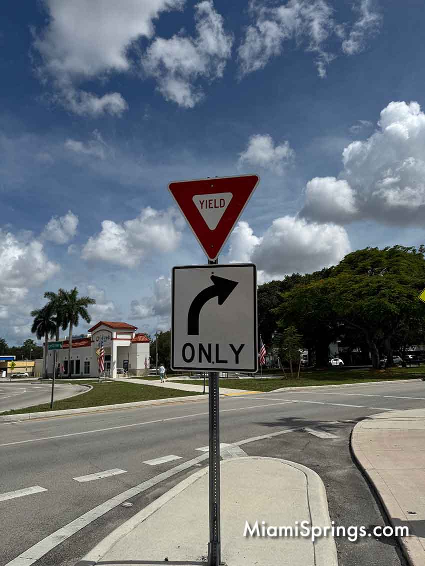 Right Turn Only Sign on Westward Drive and the Circle