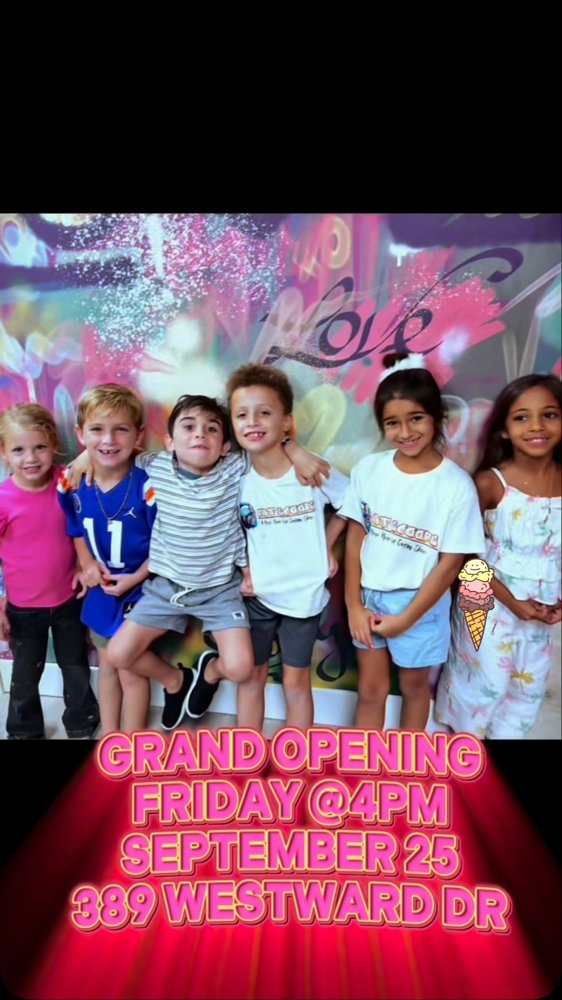 Official flyer for the grand opening of Fat Scoops Ice Cream shop in Miami Springs on September 25, 2026