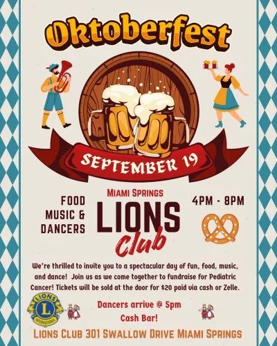Official Oktoberfest Celebration Flyer - Miami Springs Lions Club