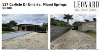 FOR RENT: 2 Bed, 1 Bath Home at 117 Carlisle Dr #a in Miami Springs – $3,200/mo 117 Carlisle Dr Unit #a Miami Springs Rental Listing Flyer
