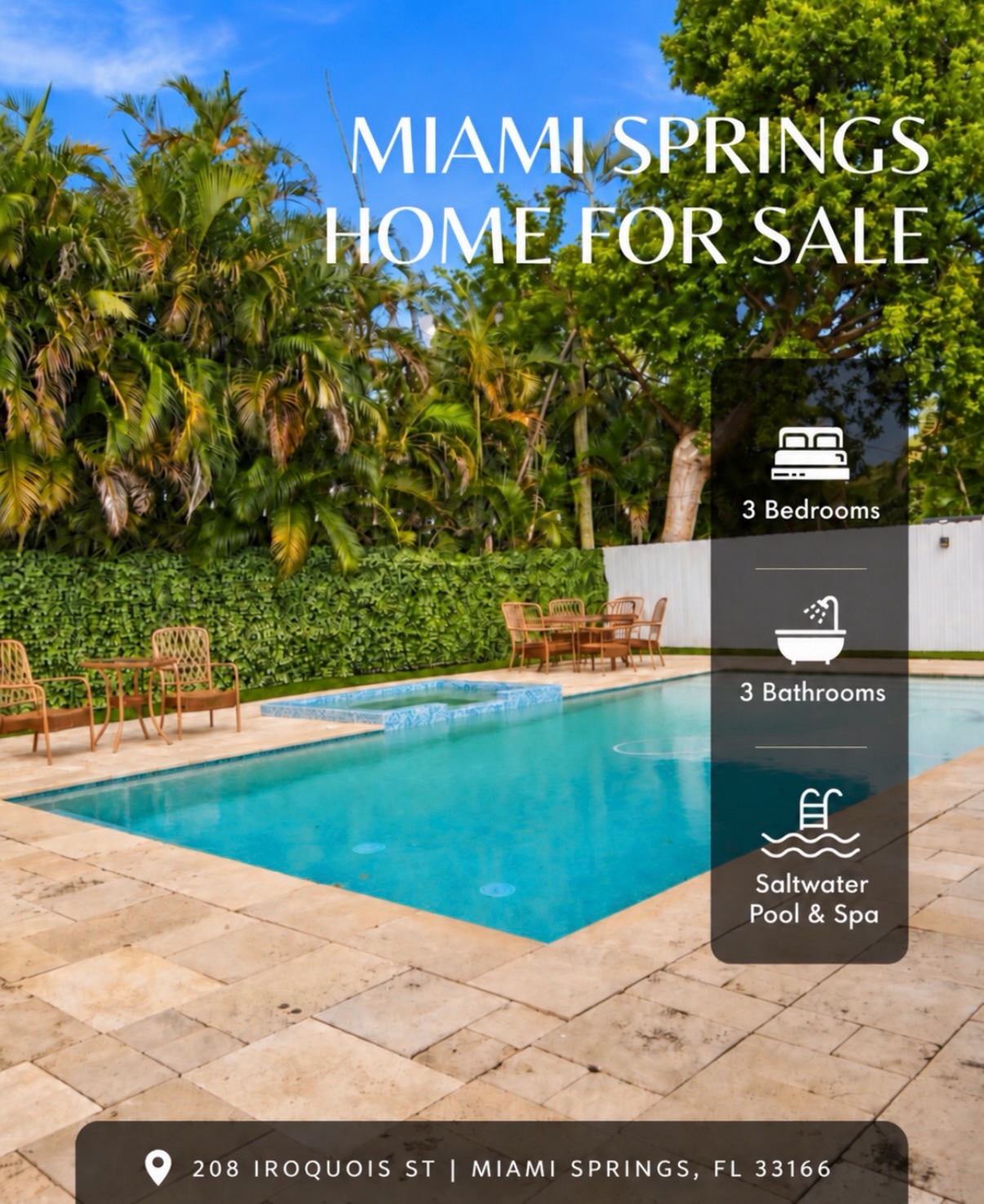 208 Iroquois St Backyard Oasis with Saltwater Pool and Spa