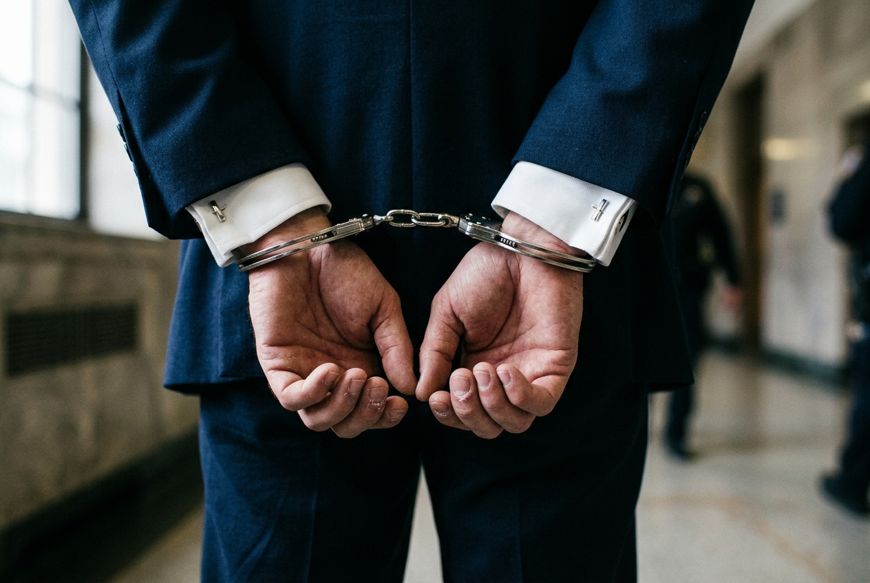 Generic stock image of an arrest representing a handcuffed lawyer