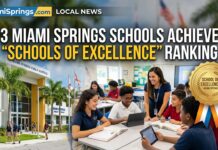 3 Miami Springs Schools Achieve Prestigious “Schools of Excellence” Designation