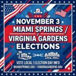 November 3 Miami Springs and Virginia Gardens Election Local Ballot Guide Graphic