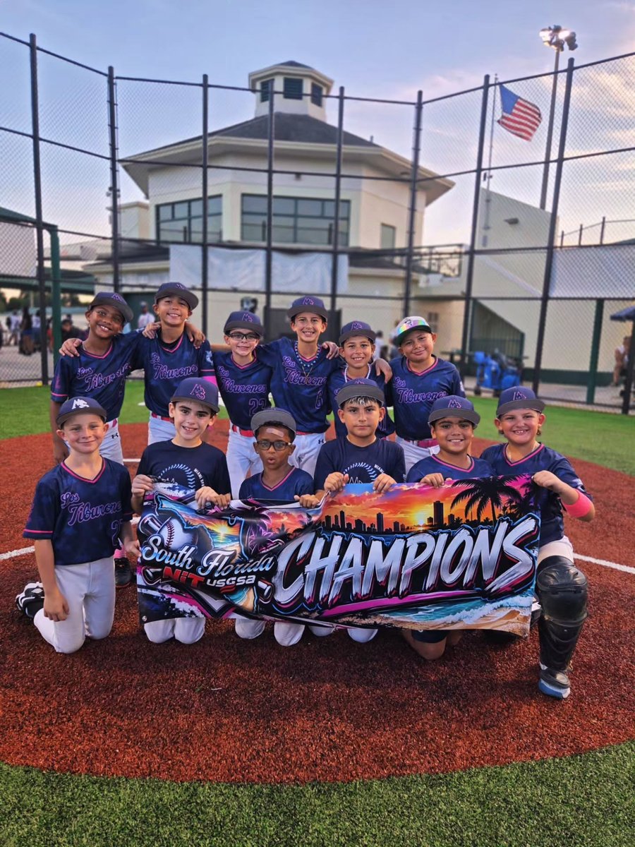 10U Miami Springs River Sharks USSSA NIT Championship Rings and Banner